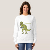 Sweatshirt Illustration de dinosaure T rex drôle (Devant entier)