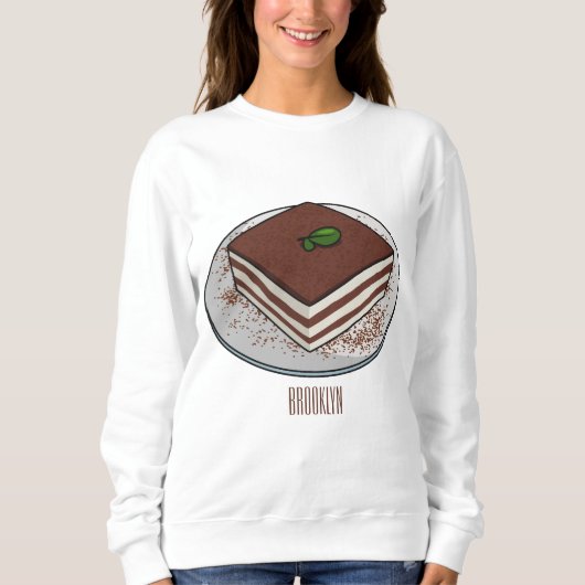 Sweatshirt Illustration de gâteau de Tiramisu (Devant)
