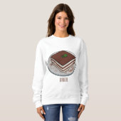 Sweatshirt Illustration de gâteau de Tiramisu (Devant entier)