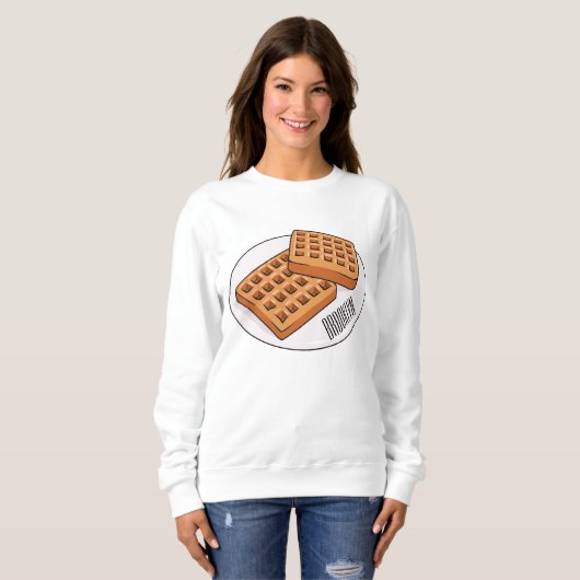 Sweatshirt Illustration de gaufre (Devant entier)