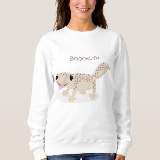 Sweatshirt Illustration de gecko tan tan mignon (Devant)