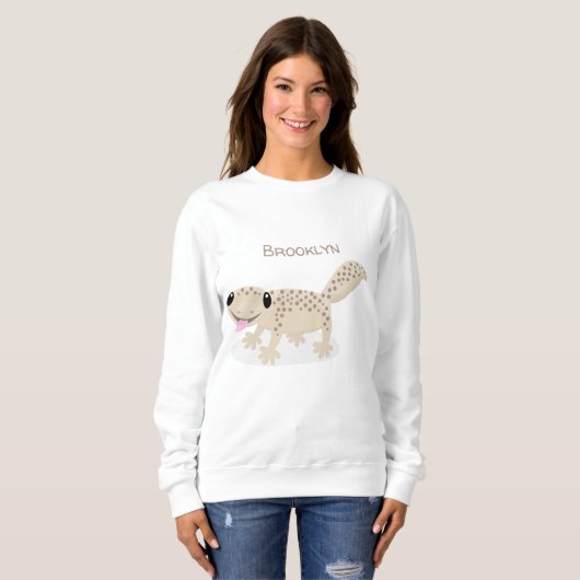 Sweatshirt Illustration de gecko tan tan mignon (Devant entier)