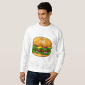Sweatshirt Illustration de Hamburger (Devant entier)