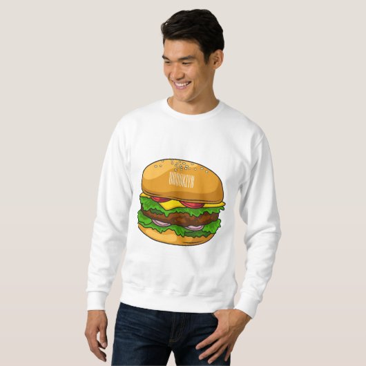 Sweatshirt Illustration de Hamburger (Devant entier)