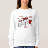 Sweatshirt Illustration de kit de batterie (Devant)