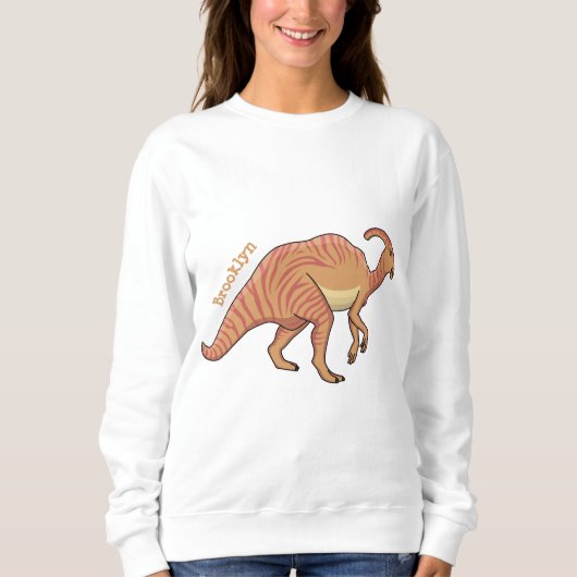 Sweatshirt Illustration de la caricature de dinosaure du para (Devant)
