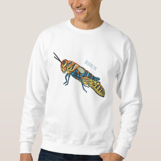 Sweatshirt Illustration de la caricature de la sauterelle en  (Devant)