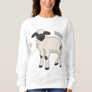 Sweatshirt Illustration de la caricature de mouton Valais Bla