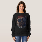 Sweatshirt Illustration de la tête Pitbull (Devant entier)