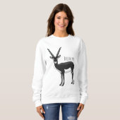 Sweatshirt Illustration de l'antilope Blackbuck (Devant entier)
