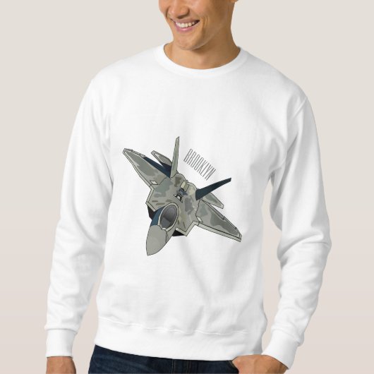 Sweatshirt Illustration de l'avion de chasse (Devant)