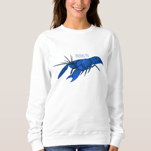 Sweatshirt Illustration de l'écrevisse marron bleu (Devant)