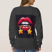 Sweatshirt Illustration de lèvres brillantes (Dos)