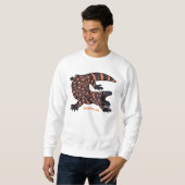 Sweatshirt Illustration de lézard géant affamé (Devant entier)