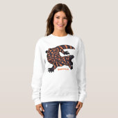 Sweatshirt Illustration de lézard géant affamé (Devant entier)