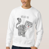 Sweatshirt Illustration de mignon léopard des neiges (Devant)