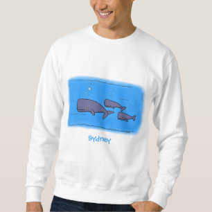Sweatshirt Illustration de mignonne migratrice de baleines à 