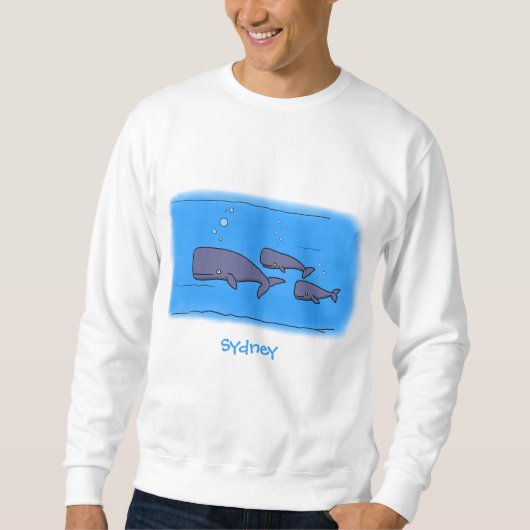 Sweatshirt Illustration de mignonne migratrice de baleines à  (Devant)