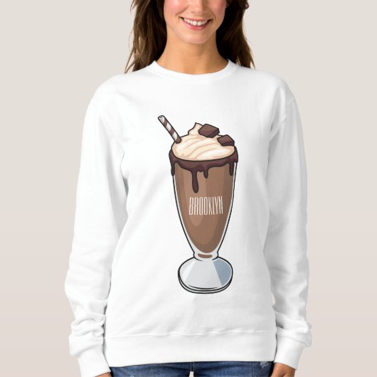 Sweatshirt Illustration de milk-shake au chocolat (Devant)