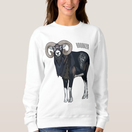 Sweatshirt Illustration de mouflon, mouton (Devant)