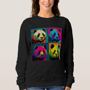 Sweatshirt Illustration de Panda Géant Pop Animaux Colorés po