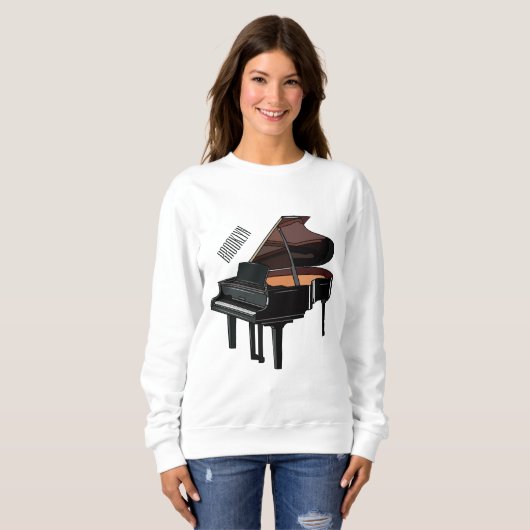 Sweatshirt Illustration de piano (Devant entier)