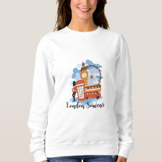 Sweatshirt Illustration de souvenir Londres Iconique" (Devant)