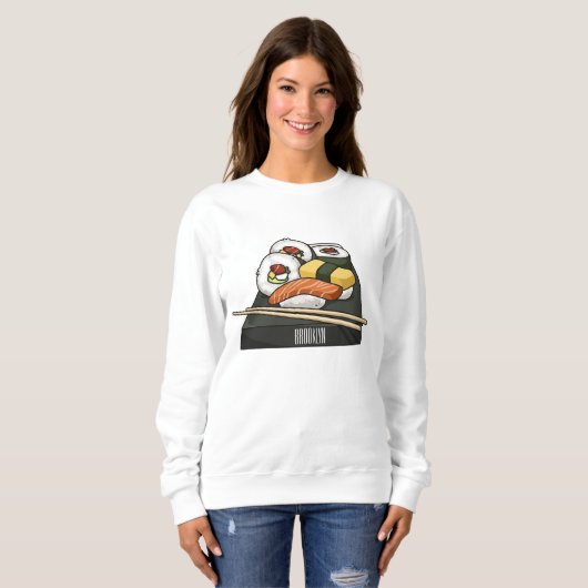 Sweatshirt Illustration de sushi (Devant entier)
