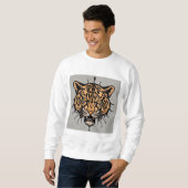 Sweatshirt Illustration de tête de tigre (Devant entier)