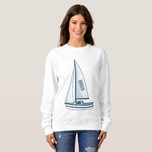 Sweatshirt Illustration de voilier (Devant entier)