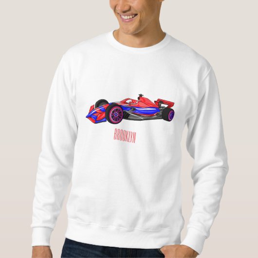 Sweatshirt Illustration de voiture de course professionnelle (Devant)