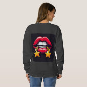 Sweatshirt Illustration des lèvres brillantes (Dos entier)
