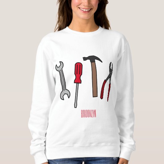Sweatshirt Illustration des outils de menuiserie (Devant)