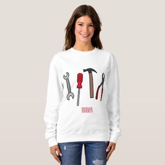 Sweatshirt Illustration des outils de menuiserie (Devant entier)