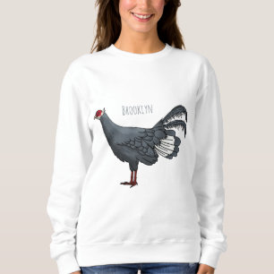 Sweatshirt Illustration d'oiseau de faisan à oreilles bleues