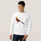 Sweatshirt Illustration d'oiseau de faisan doré (Devant entier)