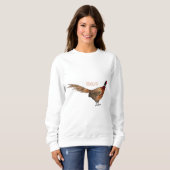 Sweatshirt Illustration d'oiseau faisan à cou circulaire (Devant entier)