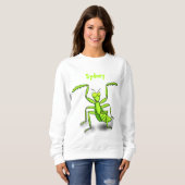 Sweatshirt Illustration drôle de mante verte en prière (Devant entier)