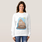 Sweatshirt Illustration drôle de morse joyeux (Devant entier)