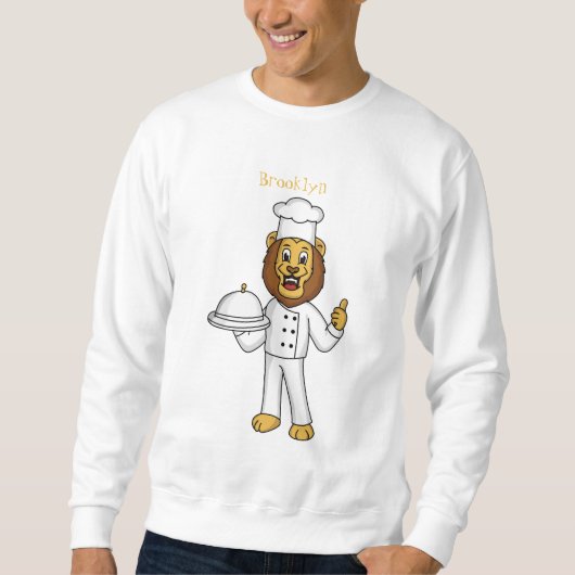 Sweatshirt Illustration du chef mignon lion (Devant)