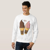 Sweatshirt Illustration du cône de crème glacée (Devant entier)