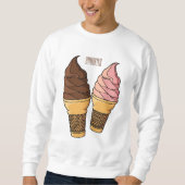 Sweatshirt Illustration du cône de crème glacée (Devant)