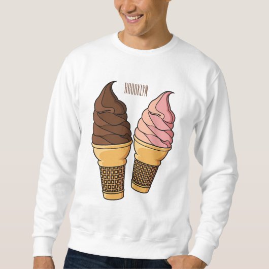 Sweatshirt Illustration du cône de crème glacée (Devant)