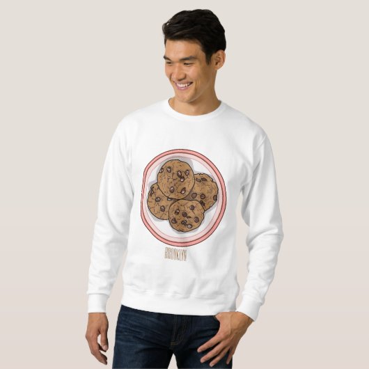 Sweatshirt Illustration du cookie de puce à chocolat (Devant entier)