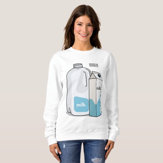 Sweatshirt Illustration du lait (Devant entier)