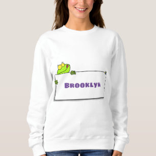 Sweatshirt Illustration du panneau de grenouille verte mignon