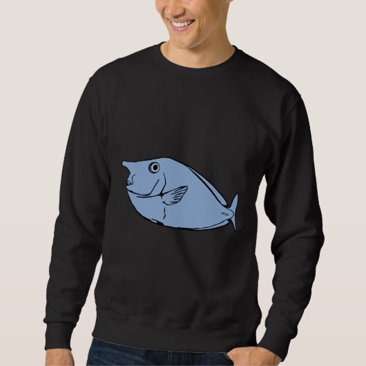 Sweatshirt Illustration du poisson tropical de la licorne (Devant)