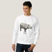 Sweatshirt Illustration du rhinocéros de Javan (Devant entier)