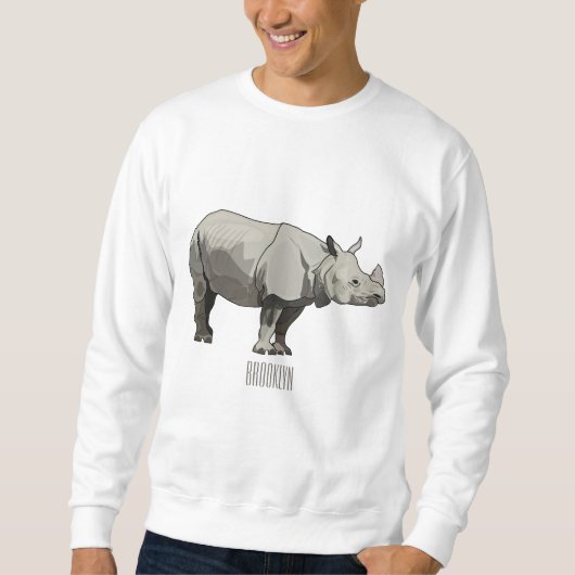 Sweatshirt Illustration du rhinocéros de Javan (Devant)