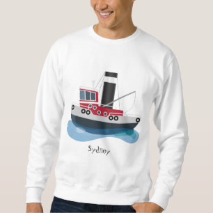 Sweatshirt Illustration d'un bateau à chalutier mignon
